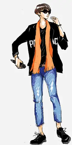 帅气阳光男孩插画高清素材 帅气男孩插画 时尚男孩 阳光男孩手绘 免抠png 设计图片 免费下载