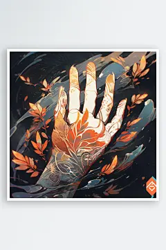 数字艺术艺术手掌抽象艺术装饰画数码装饰-众图网