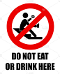 禁止在此吃喝，标志