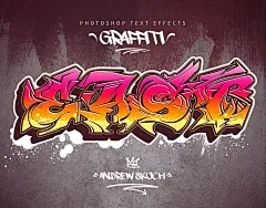 30款潮流街头炫酷涂鸦艺术立体文字样式模板 Graffiti Text Effects – 30 PSD插图(26)