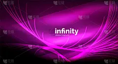 抽象波浪对深色背景，发光霓虹灯数字背景模板