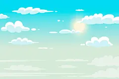 天空中的云彩与阳光插画背景图
