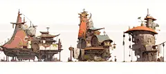 {AI系列}现代场景，交通，元素，设计，规划（卡通，写实）