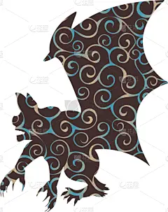 怪兽饰,式样,吐火兽,过去,怪异,法国,魔鬼,动物,品牌名称,剪影