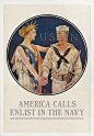 World War I Navy poster, preliminary studies, 1917