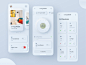 拟人化风格的家居控制应用程序UI拟人化skeuomorph拟人化温度客厅电视应用程序app ui空调风扇控制器的装饰
