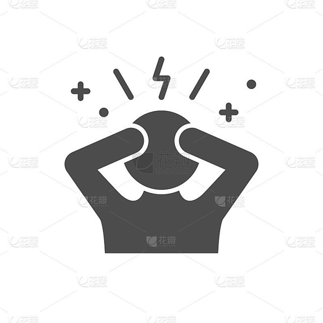 压力或焦虑的字形图标