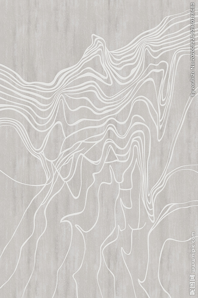 抽象水墨线条印花地毯图案设计