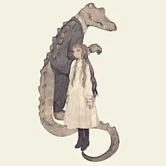 【 小姐姐与鳄鱼先生的日常    擅长绘制精灵题材的日本插画师 Rtono】#插画狂想# #插画灵感# ​​​​