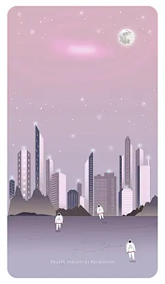 宇航员 城市建筑 现代插画 创意插图插画设计AI ti013a21802宇航员|城市建筑|现代|插画|创意|插图|插画设计