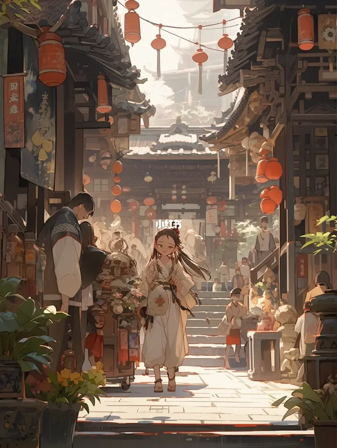 Ai古风插画|它们像你们去过的哪座古城？-花瓣网