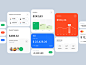 Dashboard UI components for the online banking platform