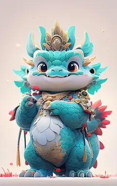 立体可爱卡通龙中国龙元素素材图