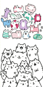 猫咪的手绘素材 #手帐达人#（转）