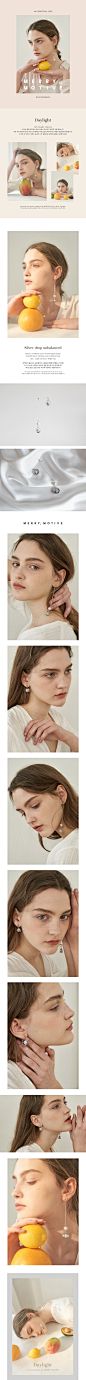 [W CONCEPT] : [MERRYMOTIVE 메리모티브] Silver drop unbalanced earring
