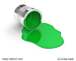 Green spilled paint