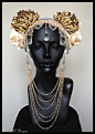 MADE TO ORDER Gold & Cream Flower Headpiece by MissGDesignsShop, $165.00: 
