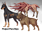 Dog enemy designs, Lei Zhang : Here are some dog enemy designs I did for an adult content beat'em up game Pure Onyx. for some reason these will not show up in the actual game, I did some addition variations for them to fit the factor they belong to.
Here'