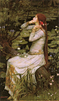 Ophelia / 奥菲利亚
John William Waterhouse / 约翰·威廉·沃特豪斯 [英] (1849-1917)
1894，布面油画
拉斐尔前派 (Pre-Raphaelite) ​​​​