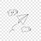 卡通线稿风六一儿童节手绘纸飞机节日元素卡通手绘PNG图片➤来自 PNG搜索网 pngss.com 免费免扣png素材下载！