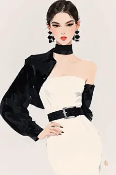 手绘风,经典艺术插画,女生,LoRA,