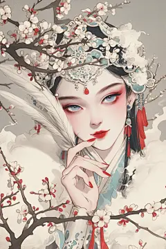 戏曲花旦人物插画形象