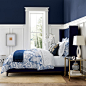 Japanese Wave Printed Bedding, Blue