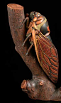 Netsuke - Summer Singer Cicada - amazing! #insects #carving: 