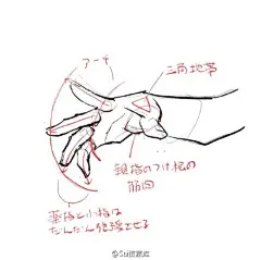 #SAI#在日本的手绘网站上面看到的一组各式各样的手绘画参考，手的绘制方法{无论是素描还是动漫都通用}，自己收藏，转需吧~