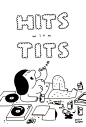 Hits with tits : Postal promocional para el recopilatorio Hits with Tits volumen 3.Hits with Tits volume 3 promotional postcard.