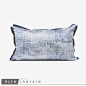 ELIN轻奢港式中式蓝灰色抽象图案靠垫抱枕设计师床品售楼沙发腰枕-淘宝网