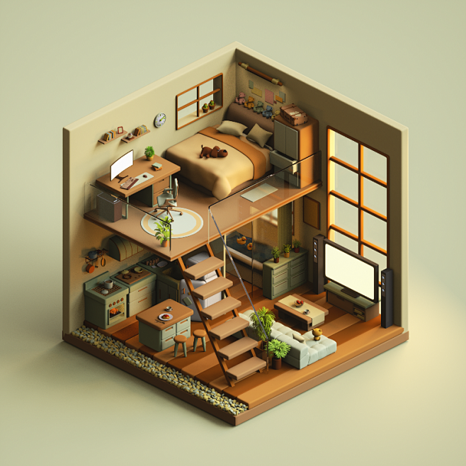 近期C4D零基础课程小房间案例优秀作业-C4D蜂巢计划 (79)