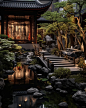 庭院景观夜景|诗词意境|家居美学