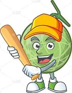 水果,吉祥物,棒球,瓜,卡通,可爱的,清新,食品,维生素