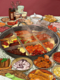 火锅 | 美食 | 底料 | 插画 | 食材