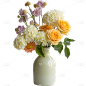 植物通用简约陶瓷实景鲜花花瓶元素素材