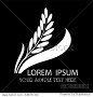 grain organic natural product with black background. concept vector illustration ,Rice logo vector design
