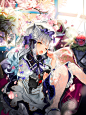 ✔动漫美少女 金瞳 兽耳少女 二次元萌妹子 手绘插画漫画