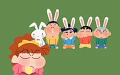 蜡笔小新绿色护眼电脑壁纸 ​