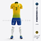 12346足球队服世界杯国家队服包装样机VI模板psd素材智能贴图模型