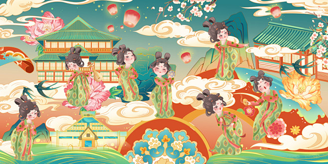 河南博物院唐宫仕女手办盲盒-古田路9号-...