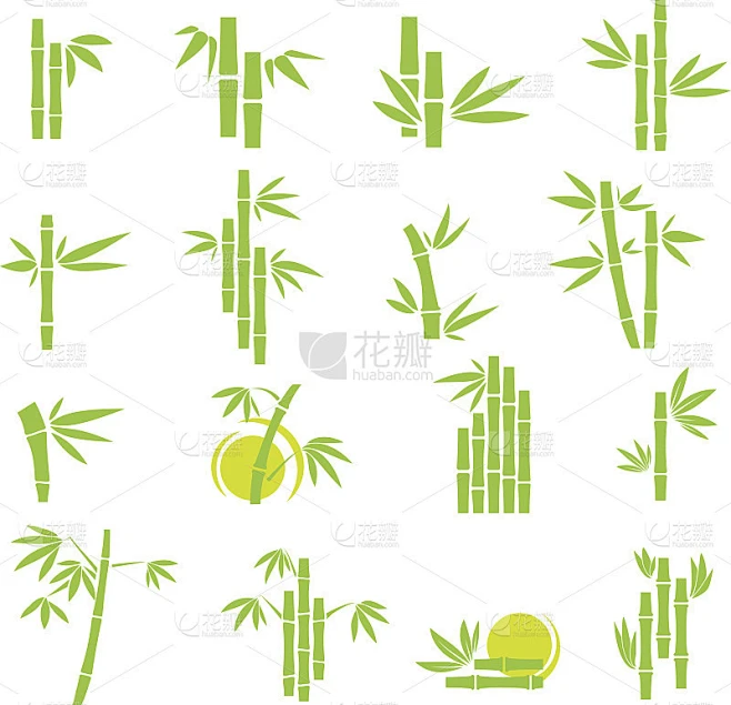 竹矢量符号图标集素材-花瓣网