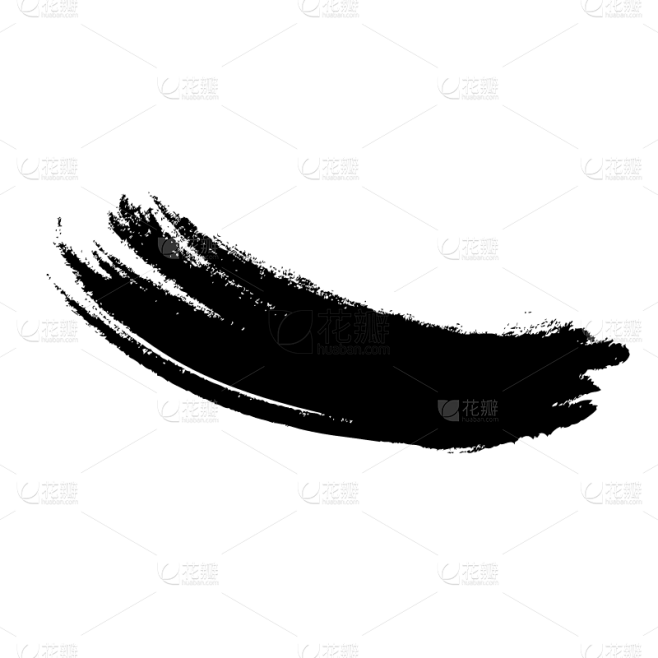 毛笔笔刷基础装饰元素-SVG9