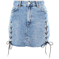 Topshop Moto Lace Up Denim Skirt