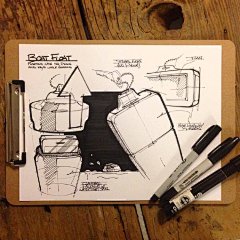 一支中性笔两支马克笔几张复印纸，工业设计产品手绘。其实也没那么难 ​​​​