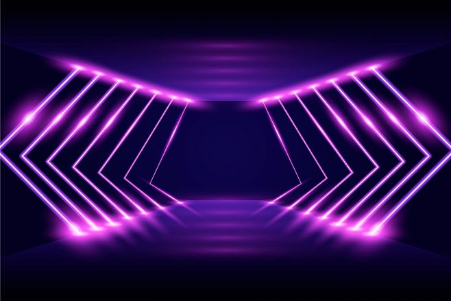 紫色霓虹灯舞台素材下载封面大图