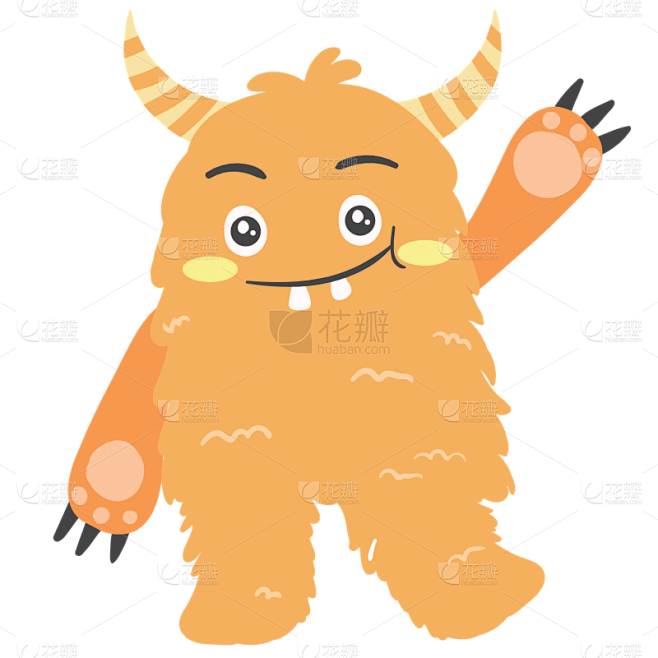 SVG-扁平可爱小怪兽贴纸