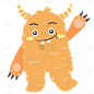 SVG-扁平可爱小怪兽贴纸