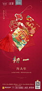 新年，新春，节日海报，初一