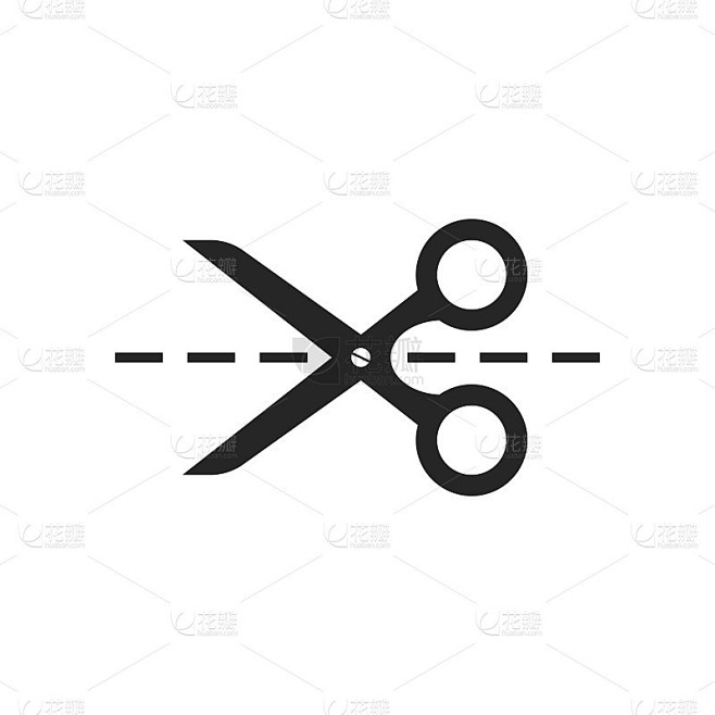 剪刀图标与切割线。